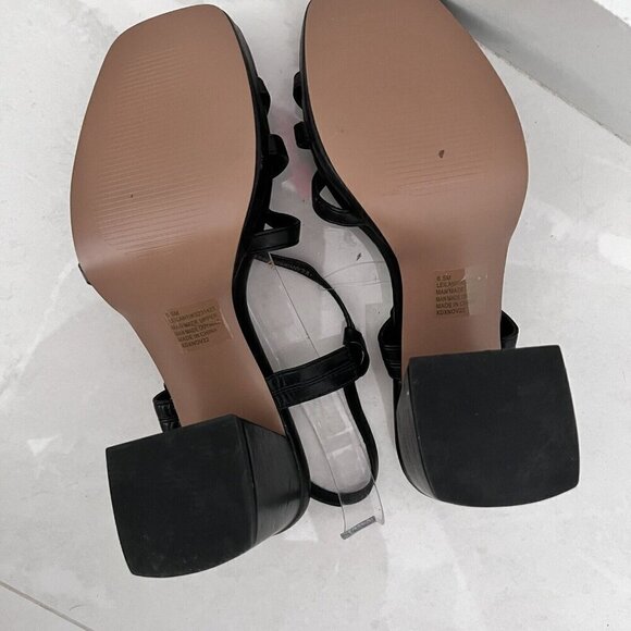 Kensie Leilany Strappy Platform Sandals Black Sz. 8.5M block heels faux leather - Picture 11 of 13